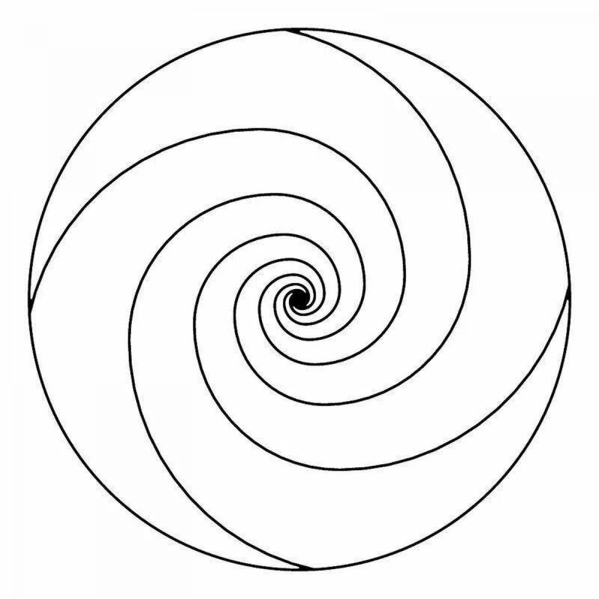 Веселое создание спиральной раскраски