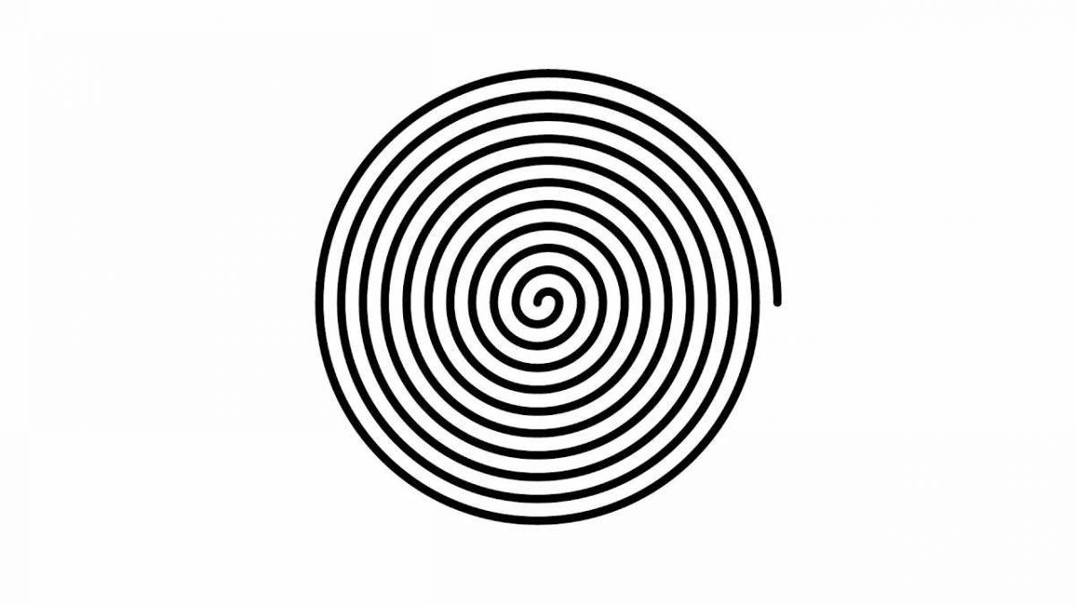 Animation creating spiral coloring