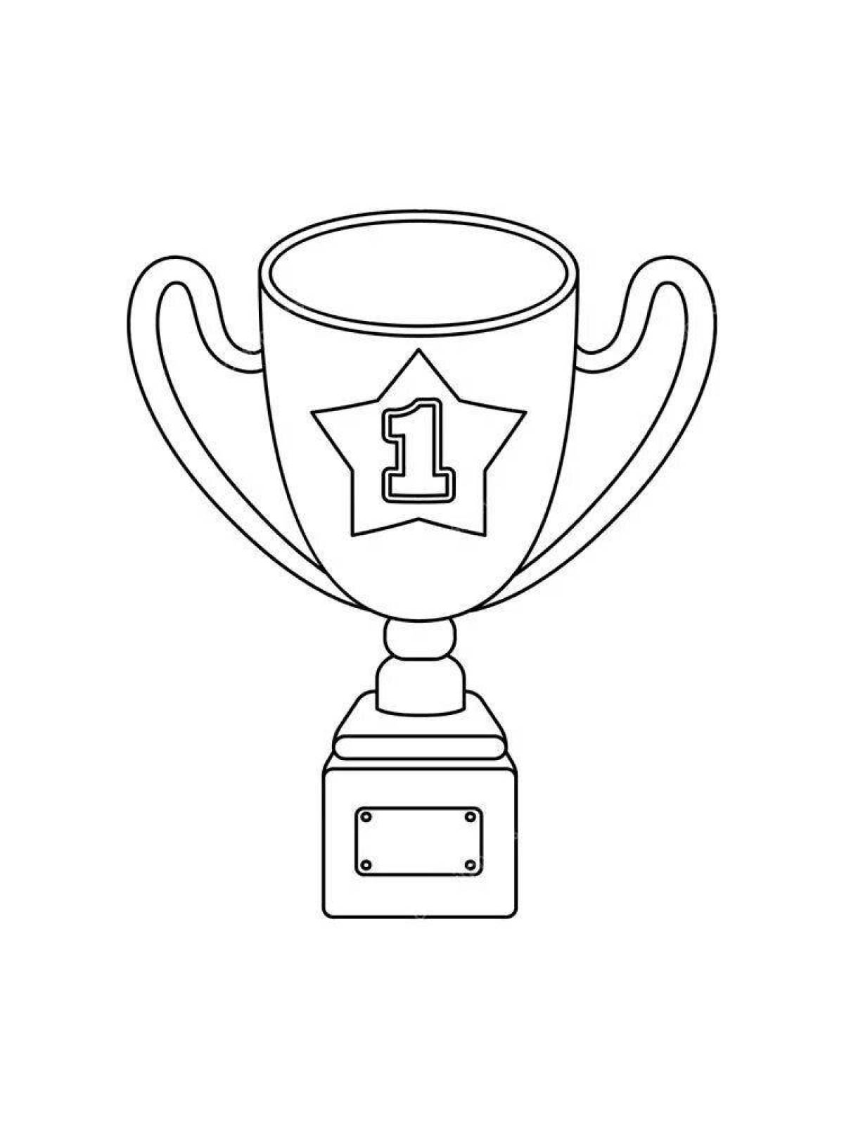 Colorful winner cup coloring page