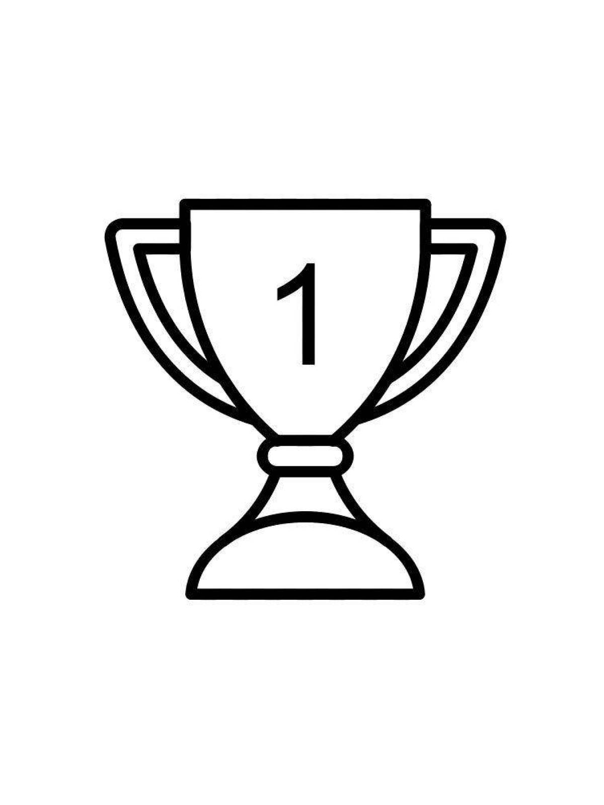 Coloring page awesome winner cup