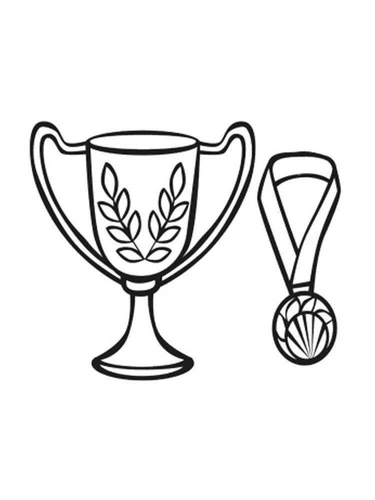 Coloring page impressive winner's cup