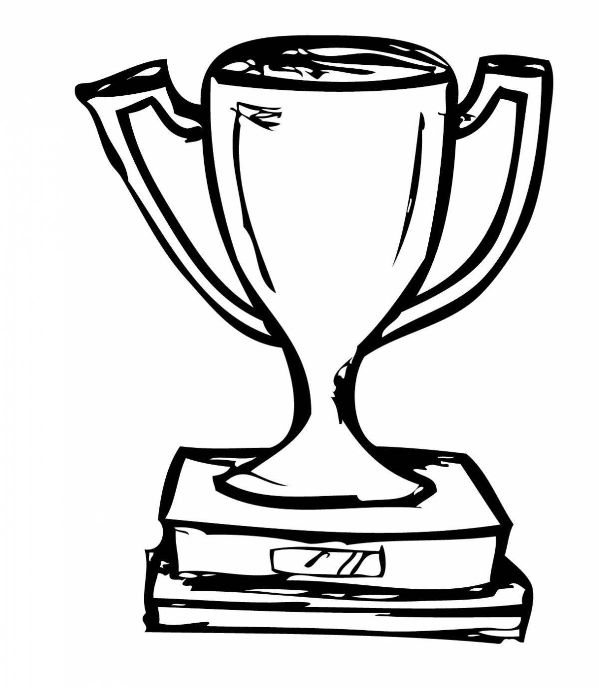 Coloring page glowing winner's cup