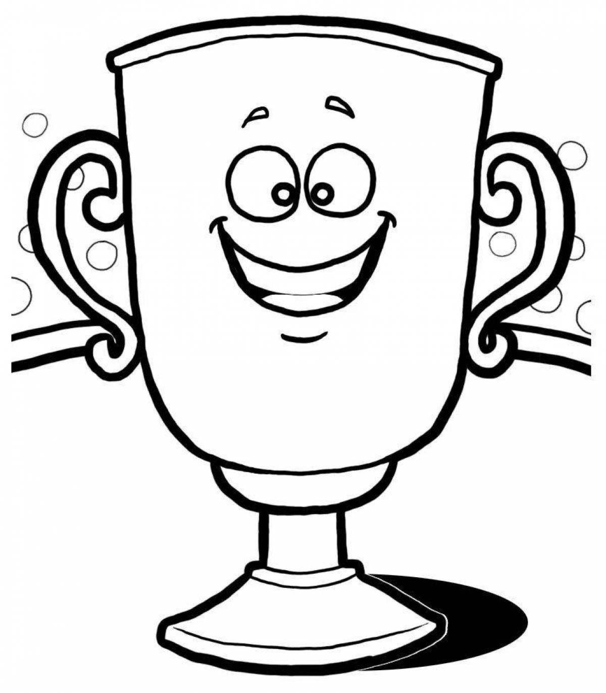 Coloring book shining winner's cup