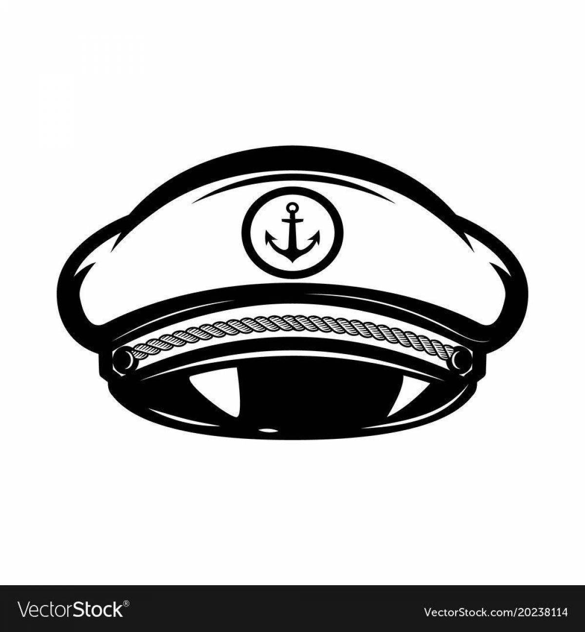 Радостная морская шапка раскраски для детей