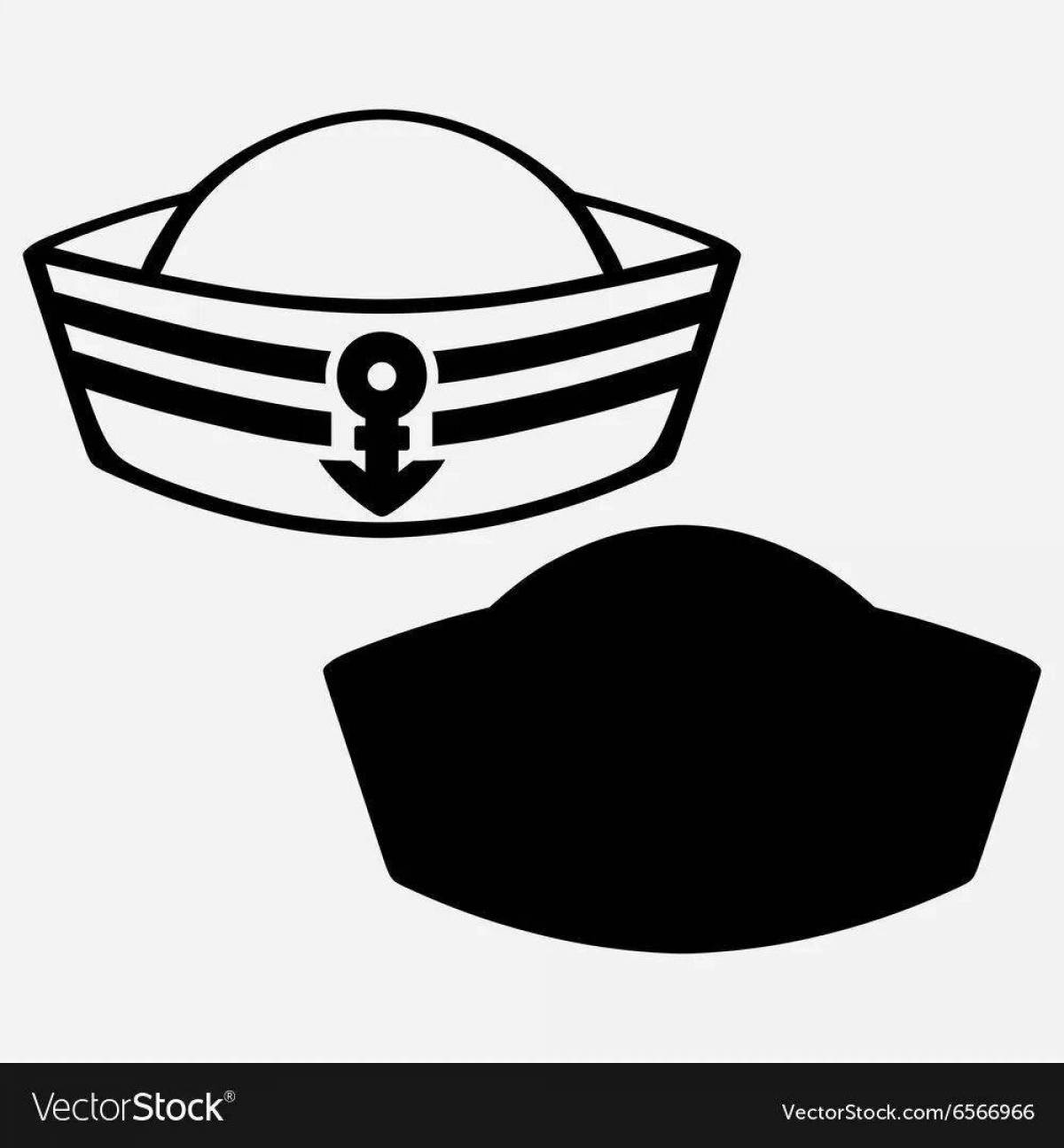 Игривая страница раскраски морской шапочки для детей