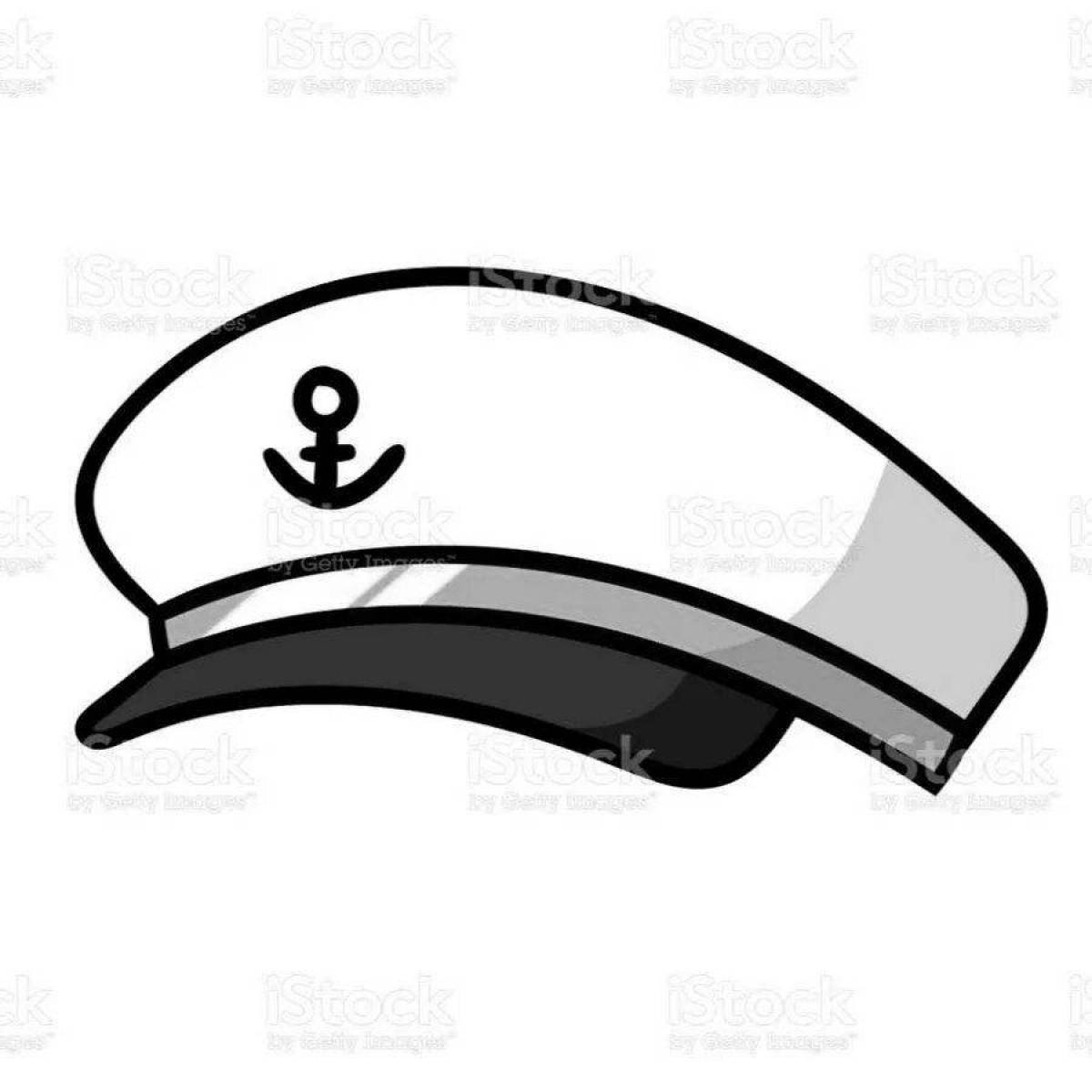 Adorable nautical hat coloring book for kids