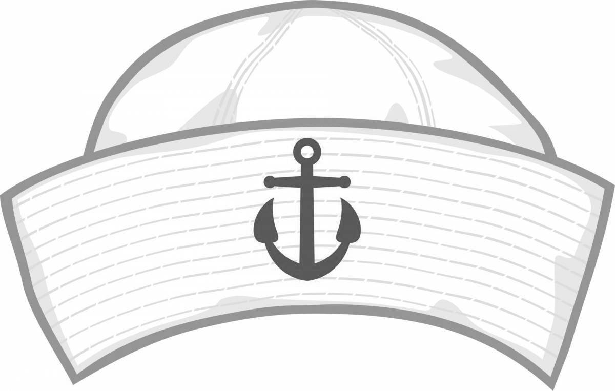 Shiny sailor hat coloring book for kids