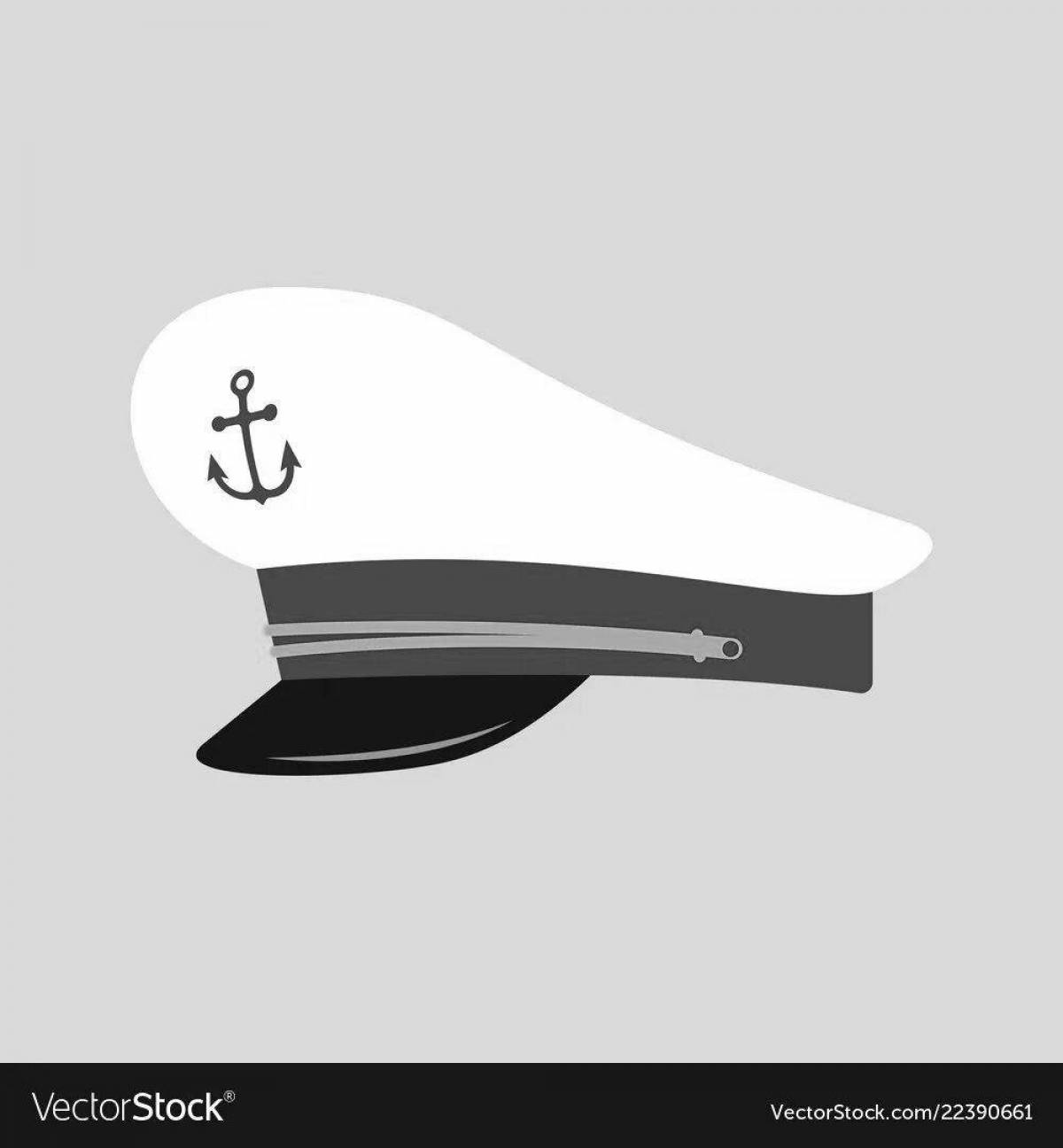 Очаровательная морская шапка раскраска для детей