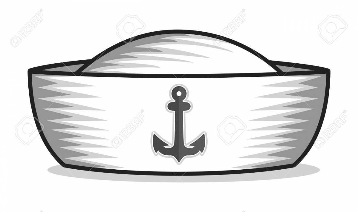 Intriguing sea cap coloring page for kids