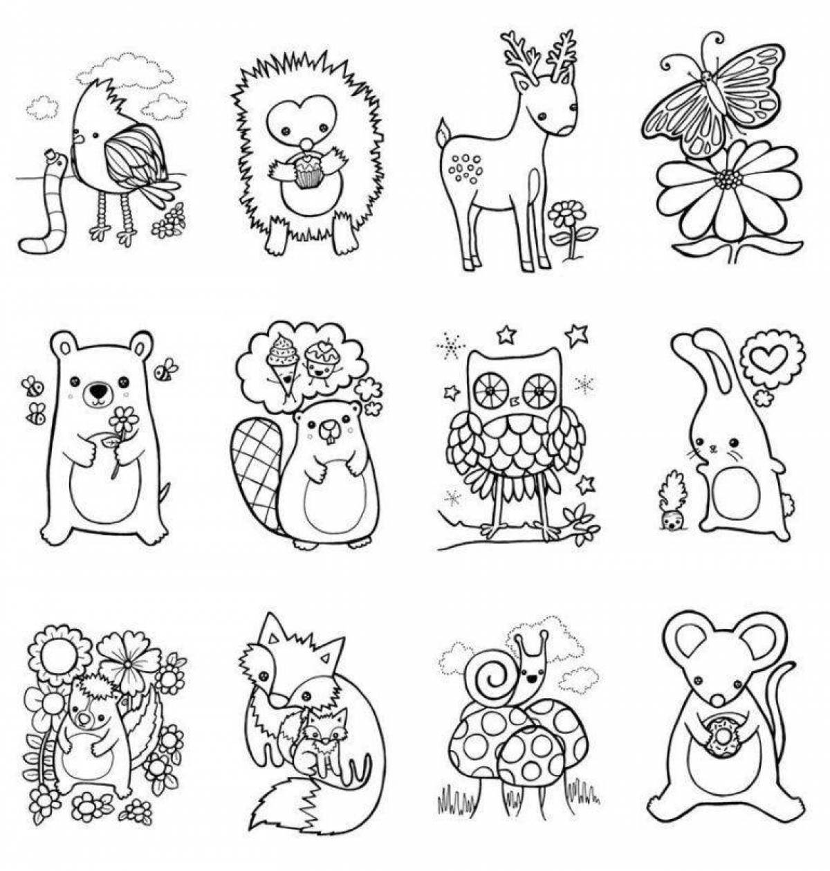 Furry coloring cute animals