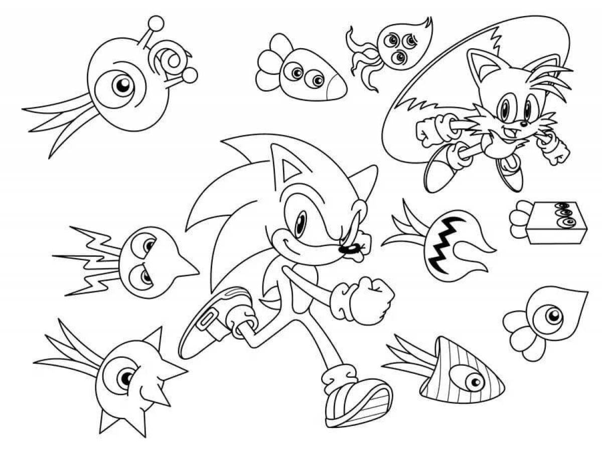 Exciting sonic heroes coloring book