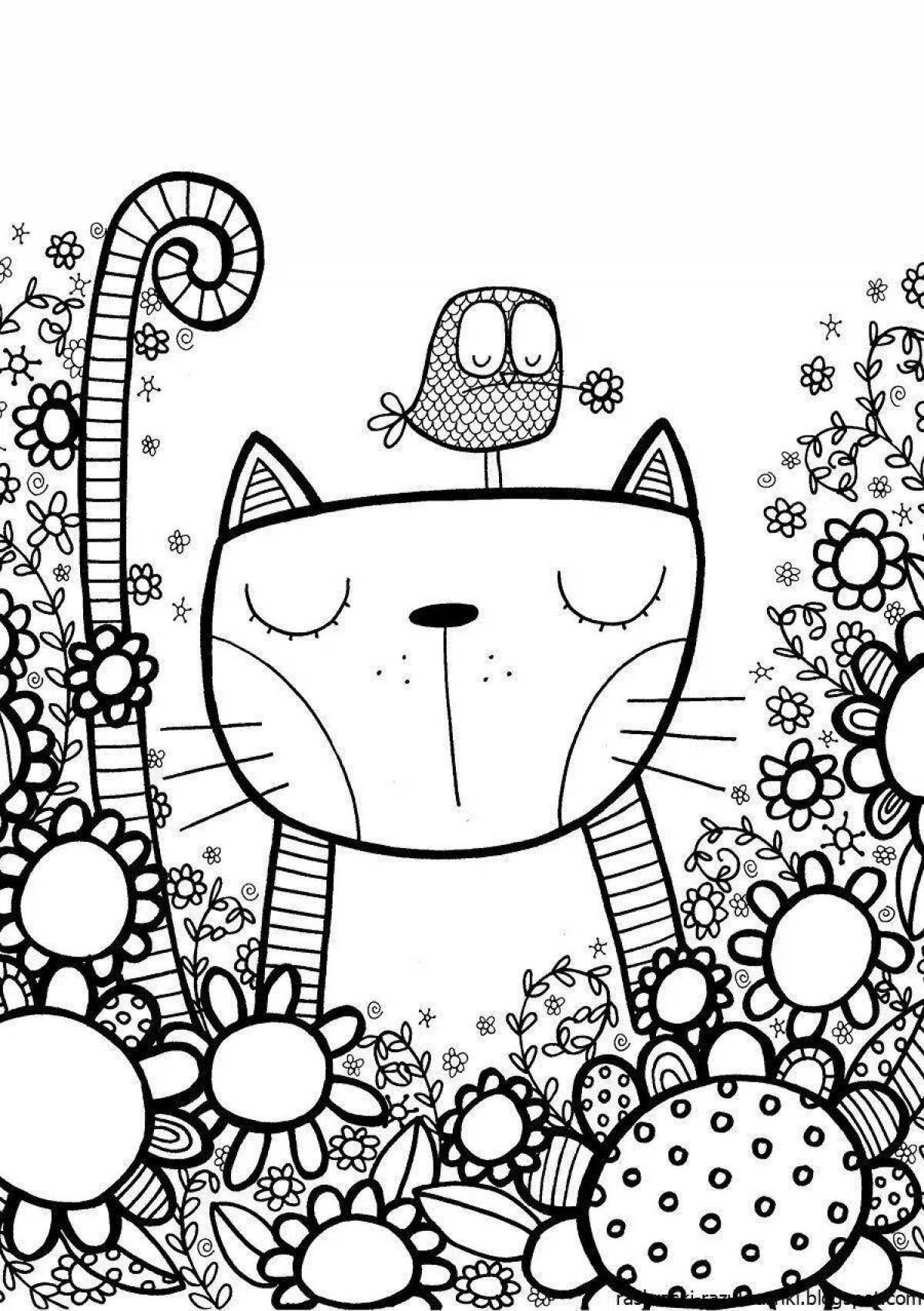 Playful anti-stress coloring book