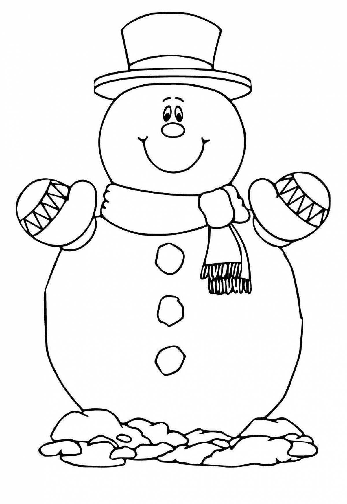 Веселая раскраска снеговик для детей 5 6