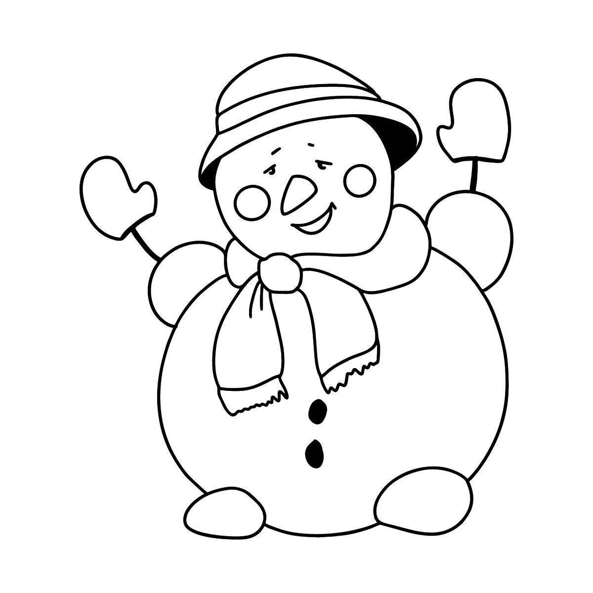Праздничная раскраска снеговик для детей 5 6