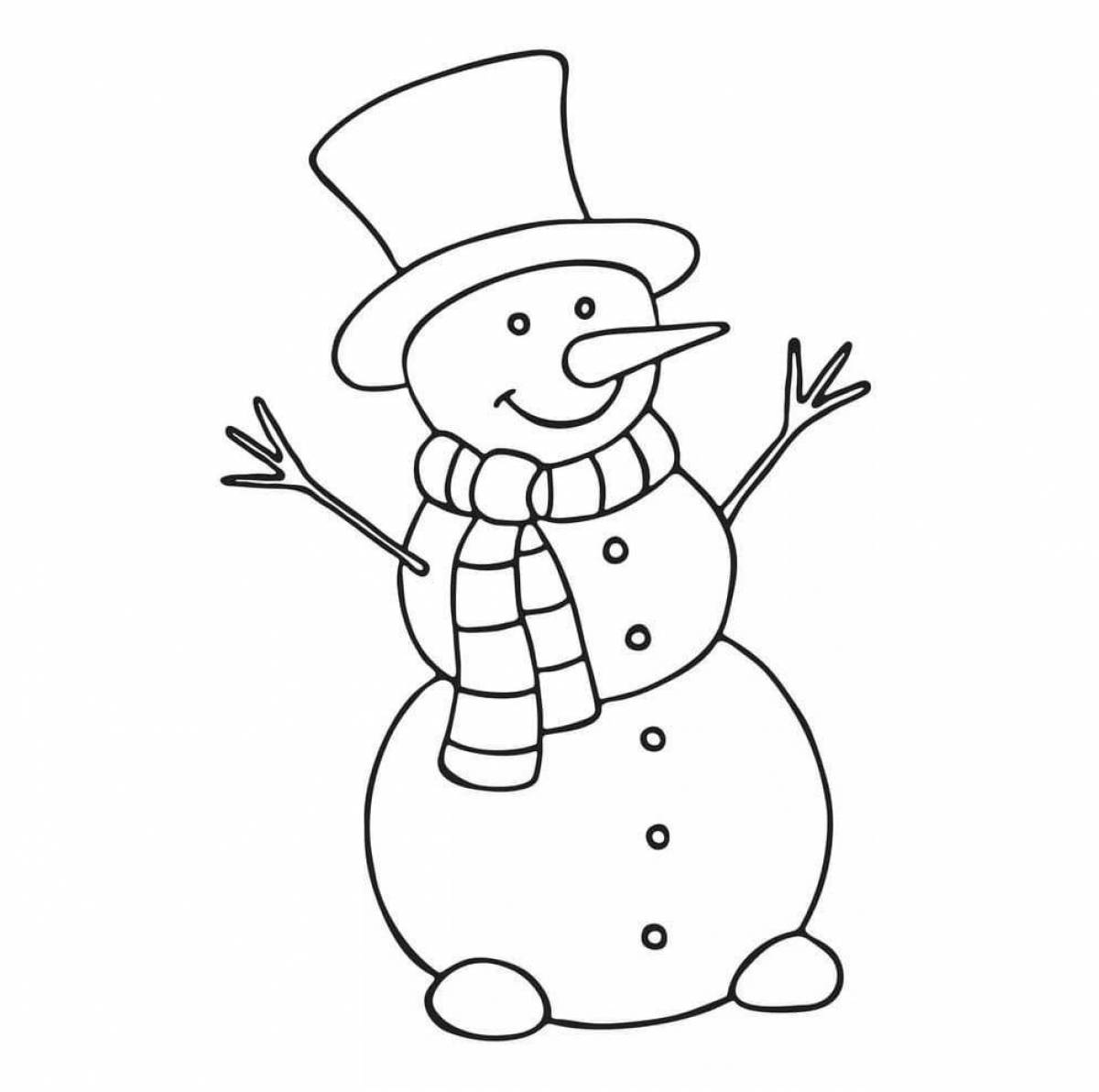 Увлекательная раскраска снеговик для детей 5 6