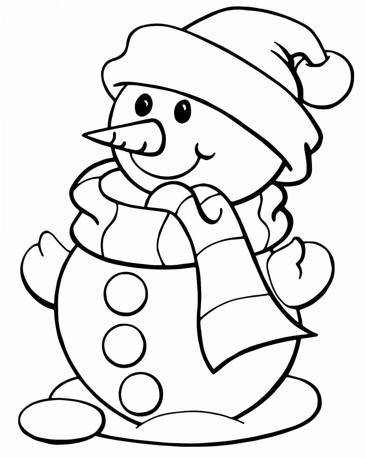 Анимированная раскраска снеговик для детей 5 6