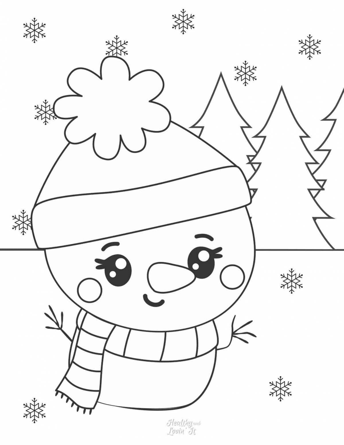 Живая раскраска снеговик для детей 5 6