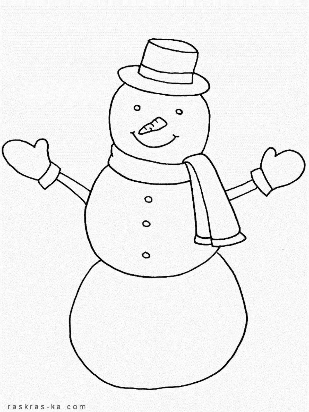 Стильная раскраска снеговик для детей 5 6