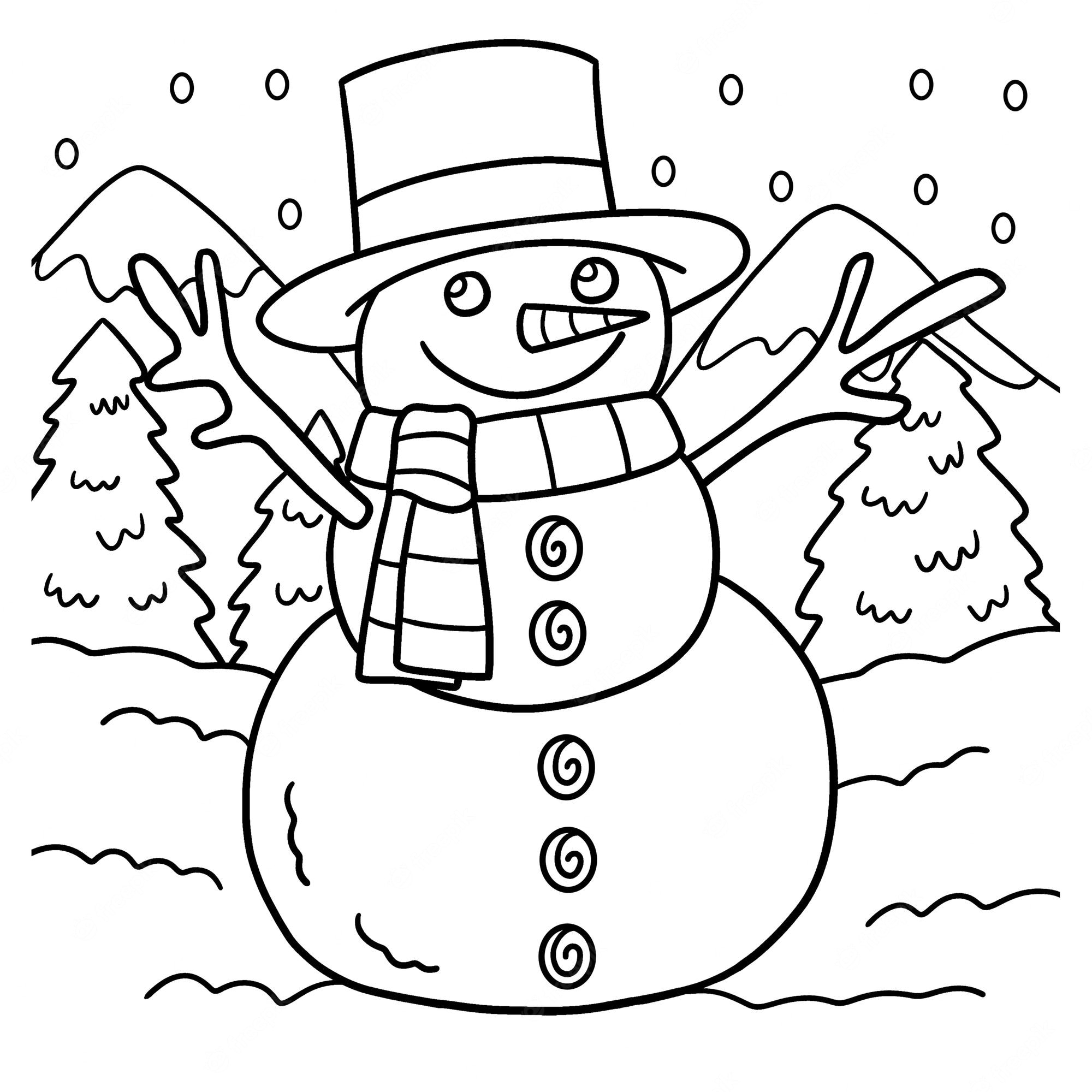 Модная раскраска снеговик для детей 5 6