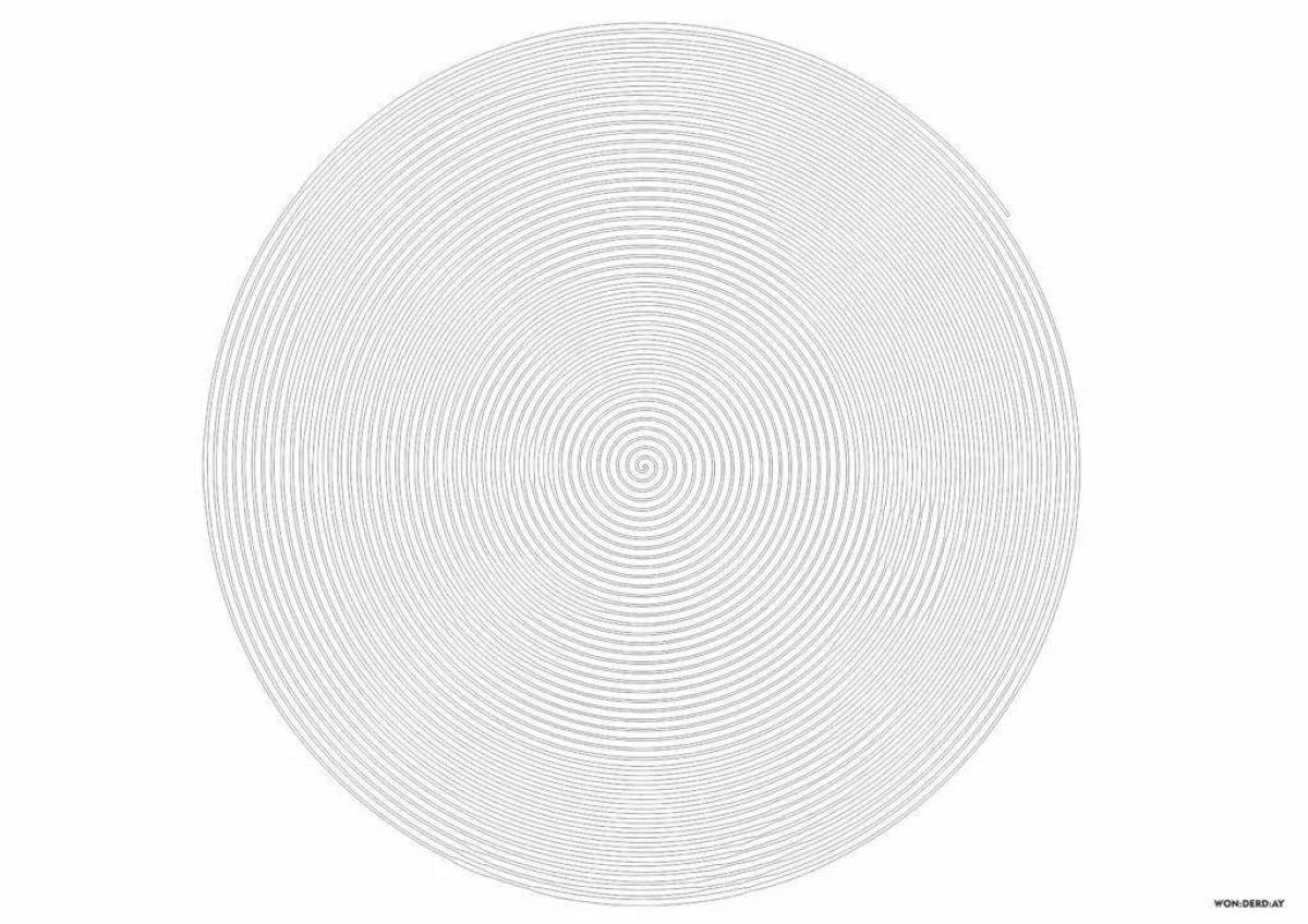 Bright spiroglyphs create a coloring page