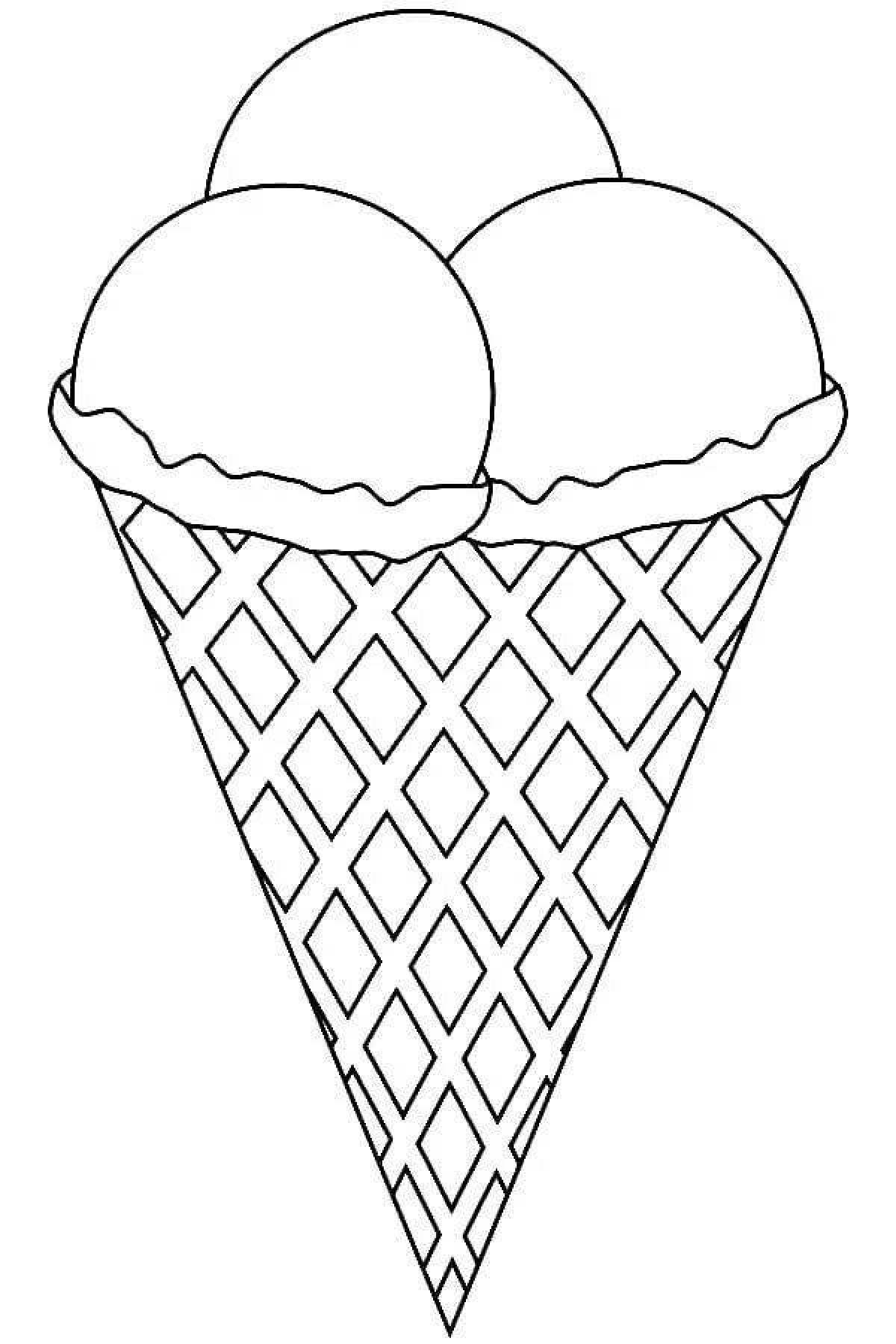 Delicious ice cream coloring page