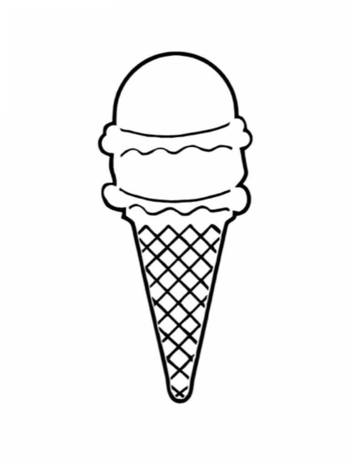 Coloring page happy ice cream cone