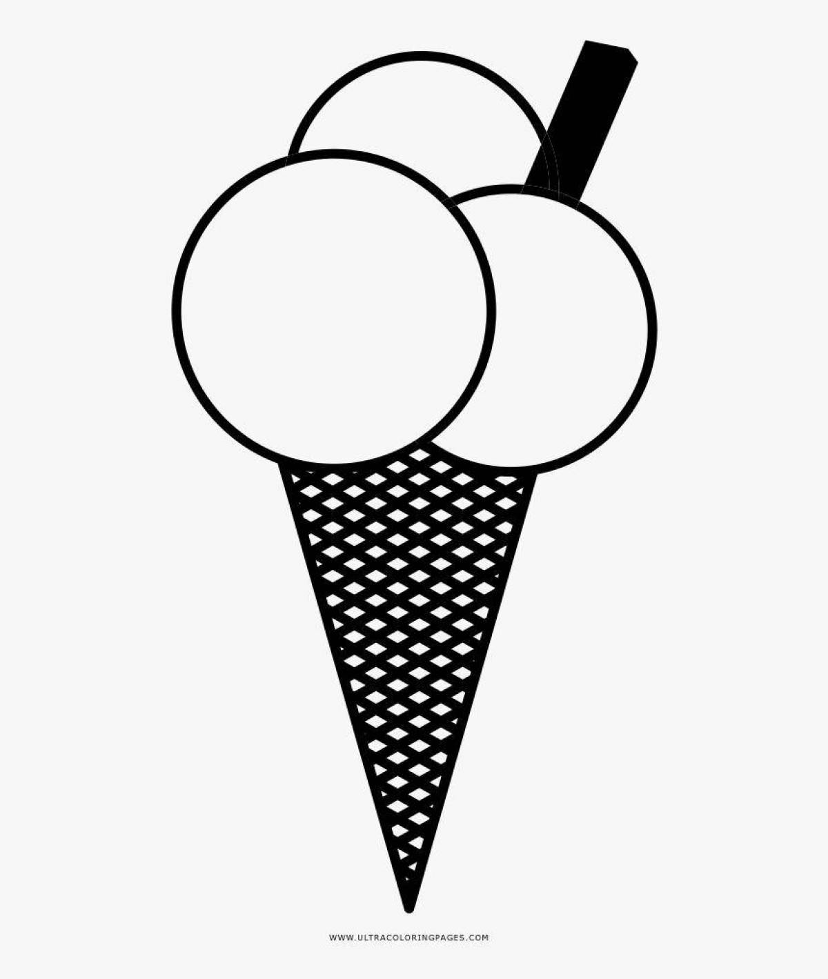 A fun ice cream cone coloring page