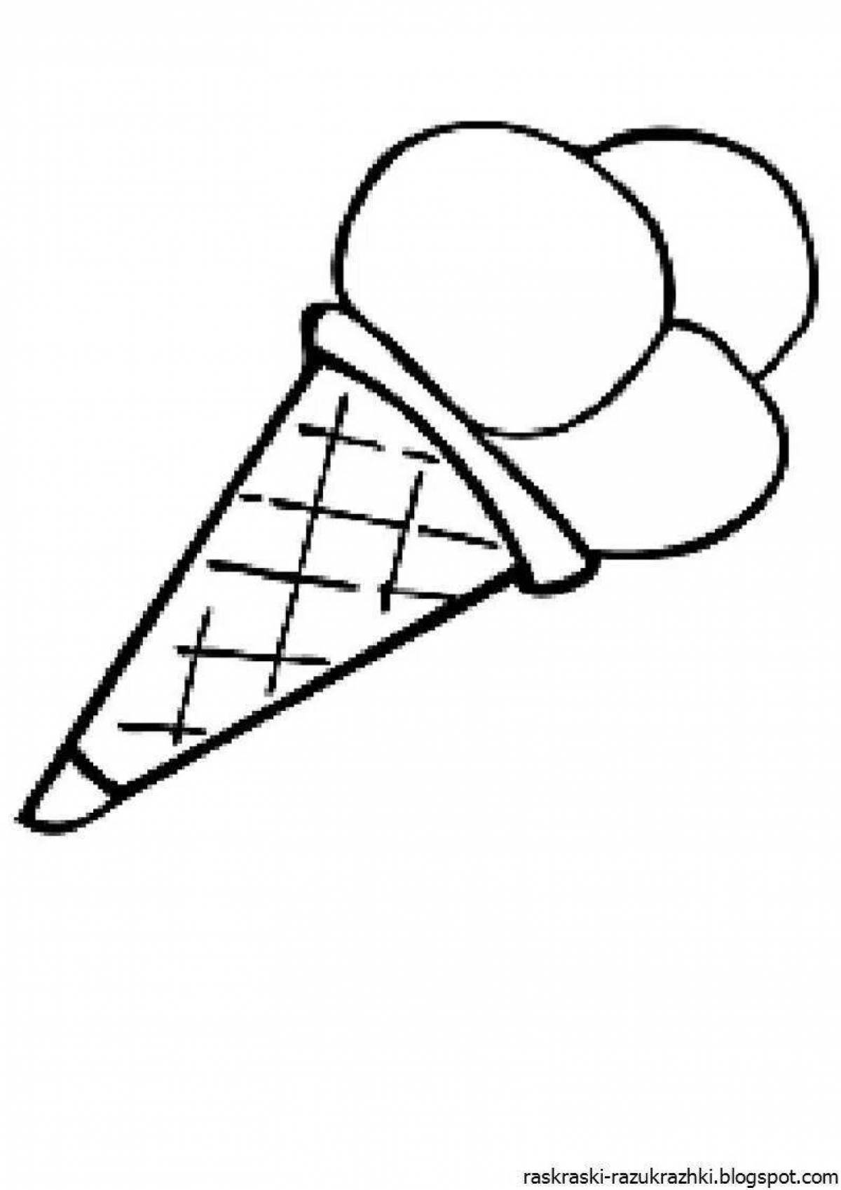 Coloring bright ice cream cone