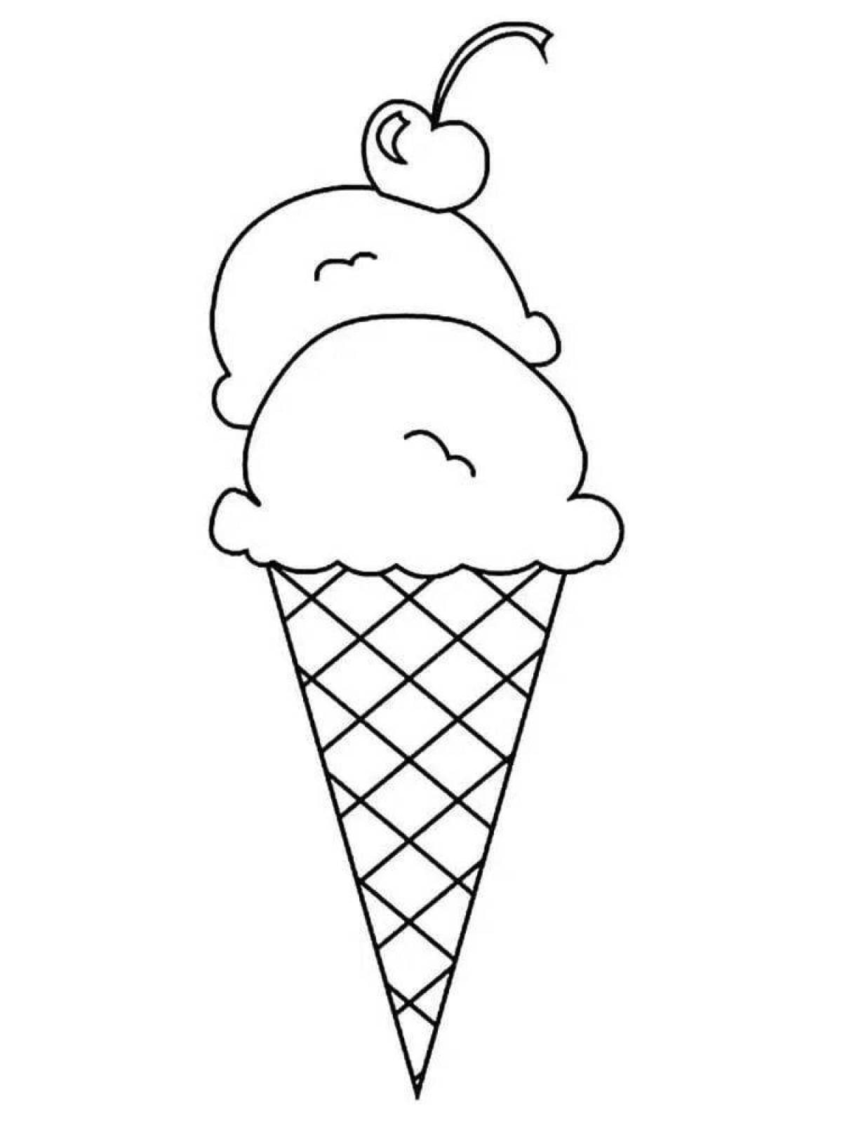 Holiday ice cream cone coloring page