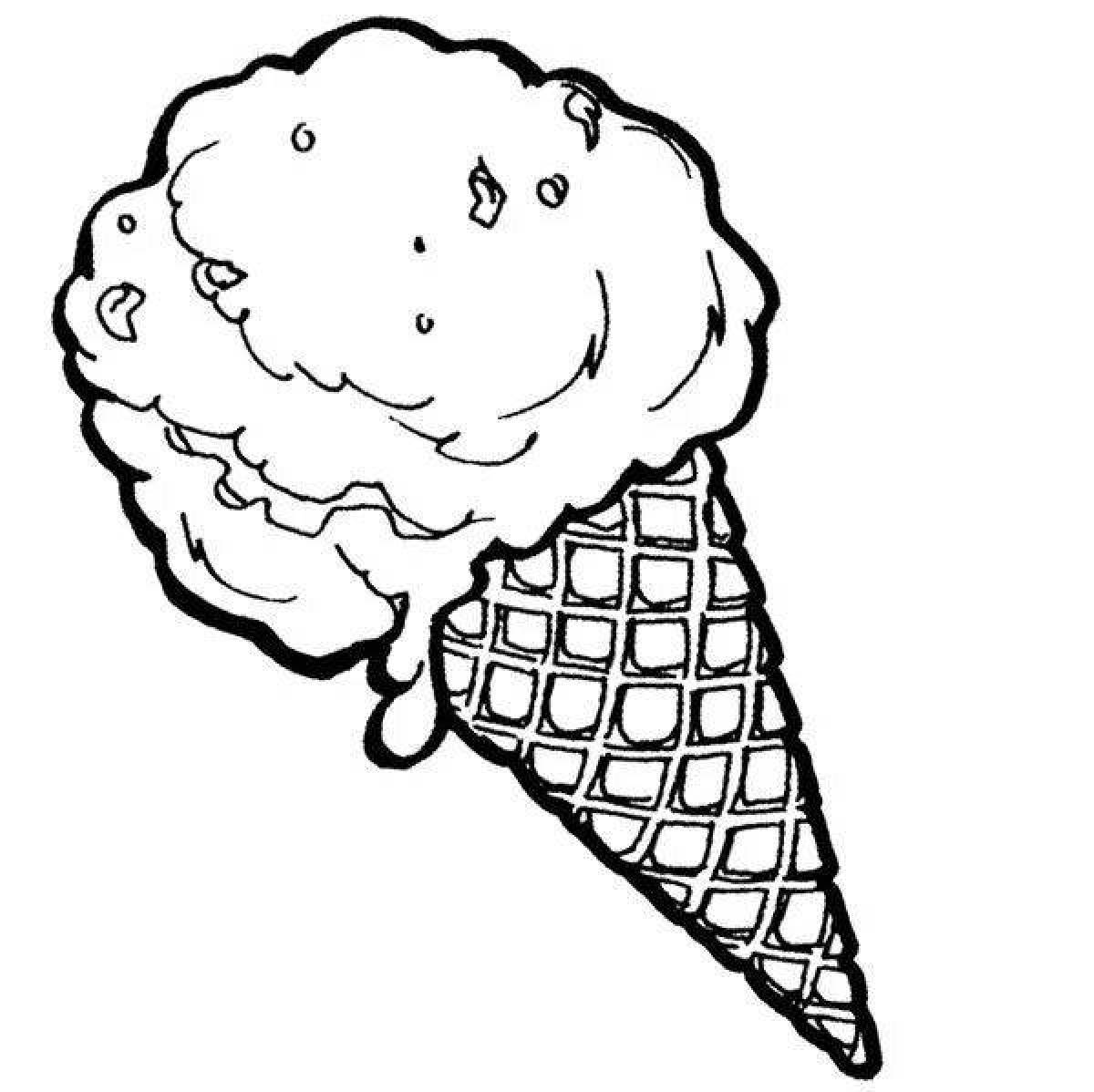 Inviting ice cream cone coloring page