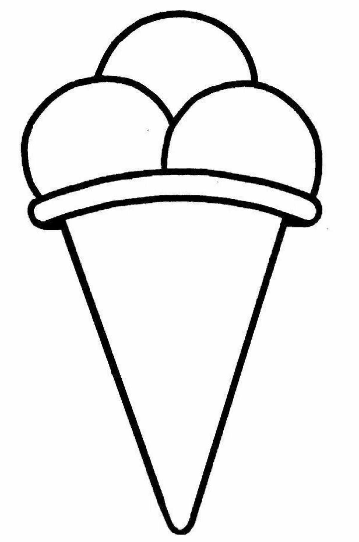 Sweet smelling ice cream cone coloring page