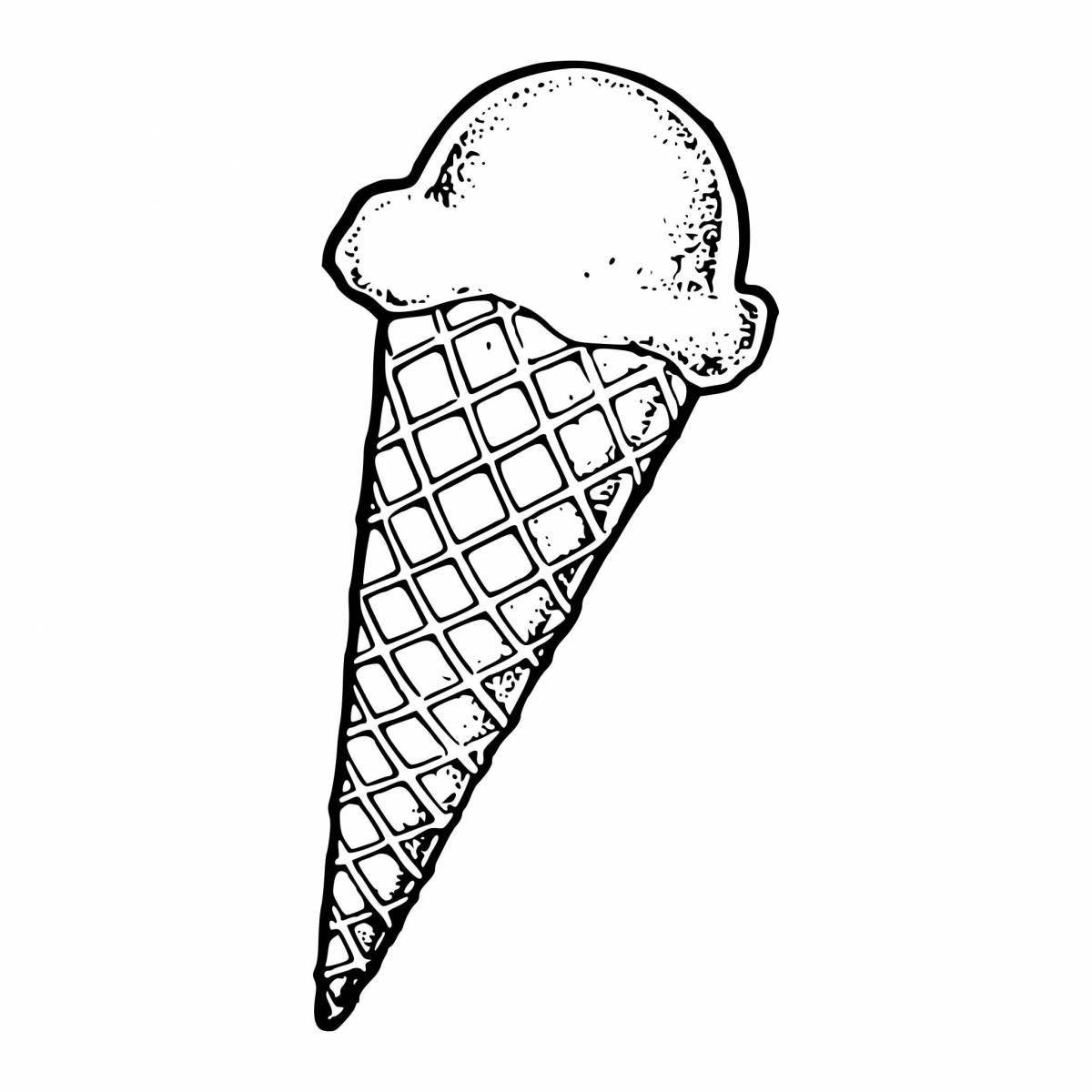 Colouring colorful ice cream cone