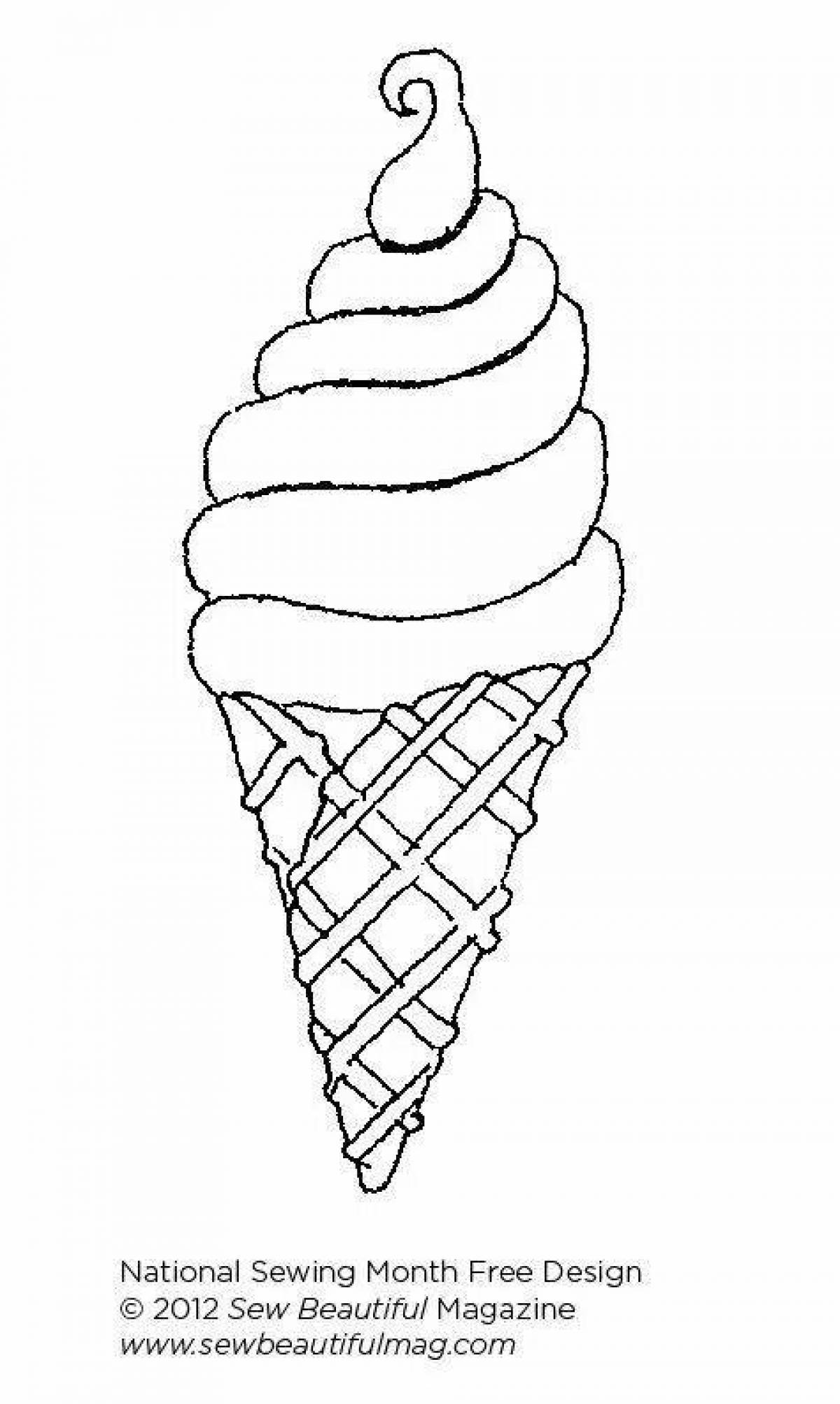 Coloured cascading ice cream cone coloring book