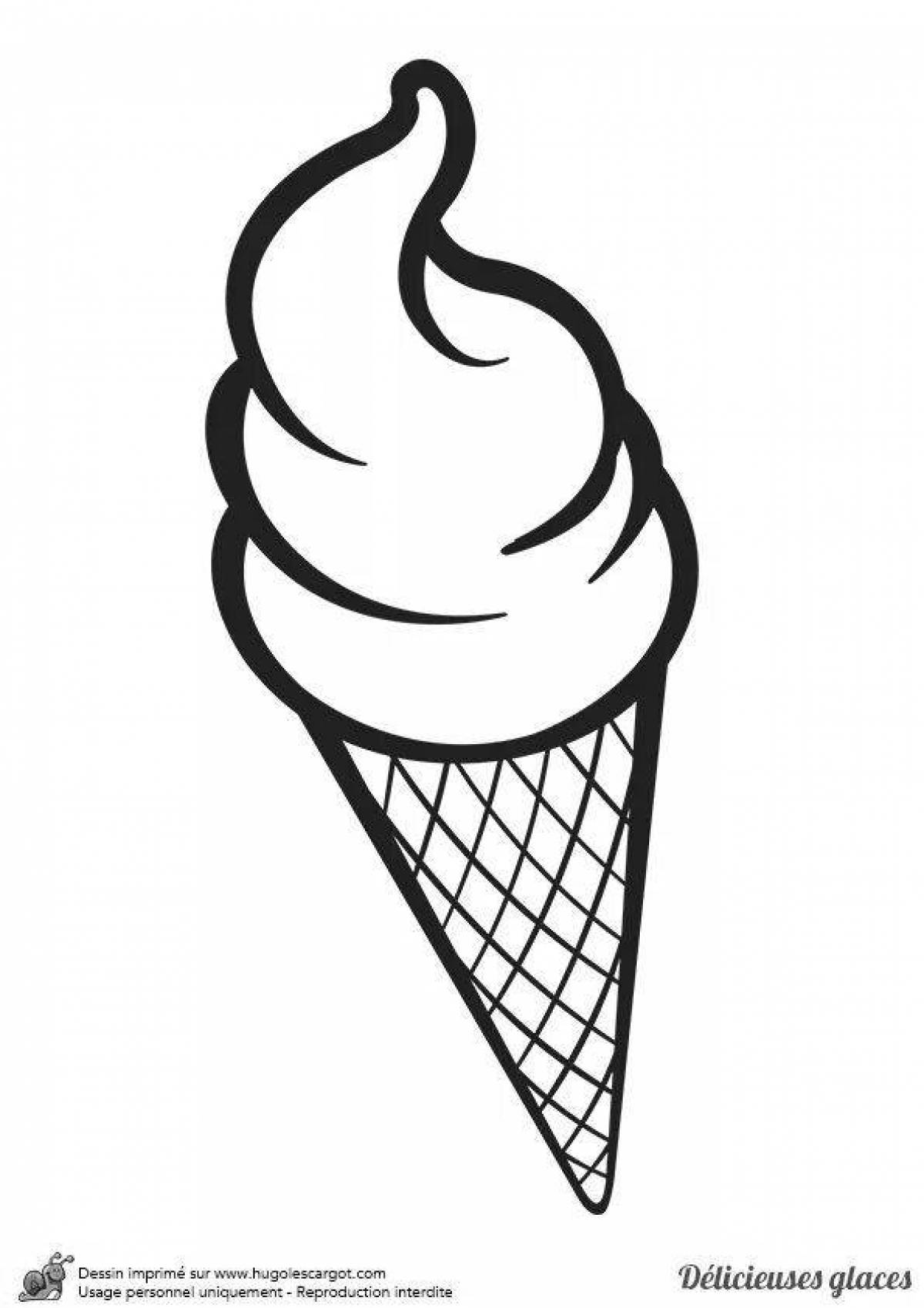 Blooming ice cream cone coloring page