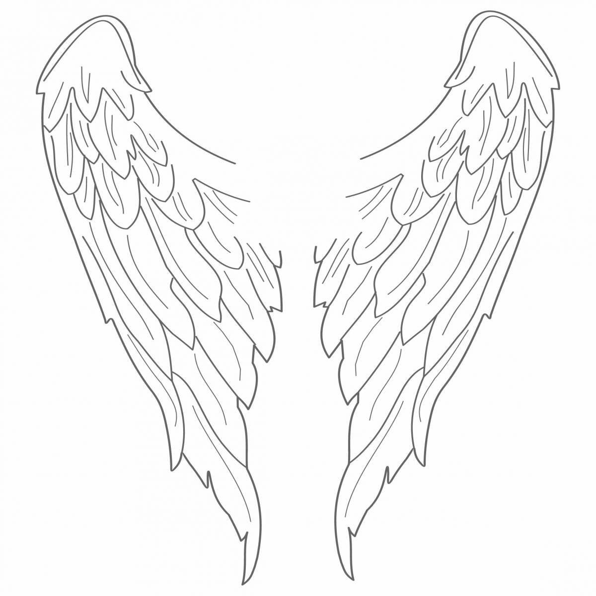 Majestic angel wings coloring page