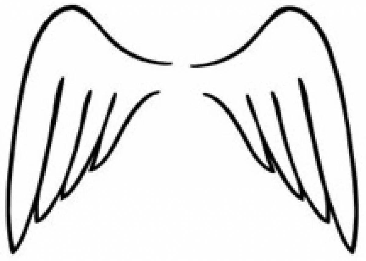 Glorious angel wings coloring page