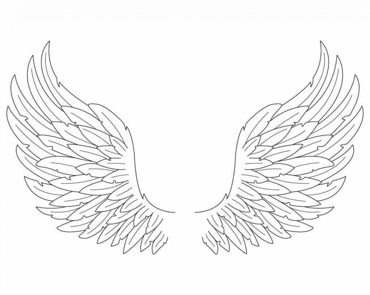 Sky angel wings coloring page