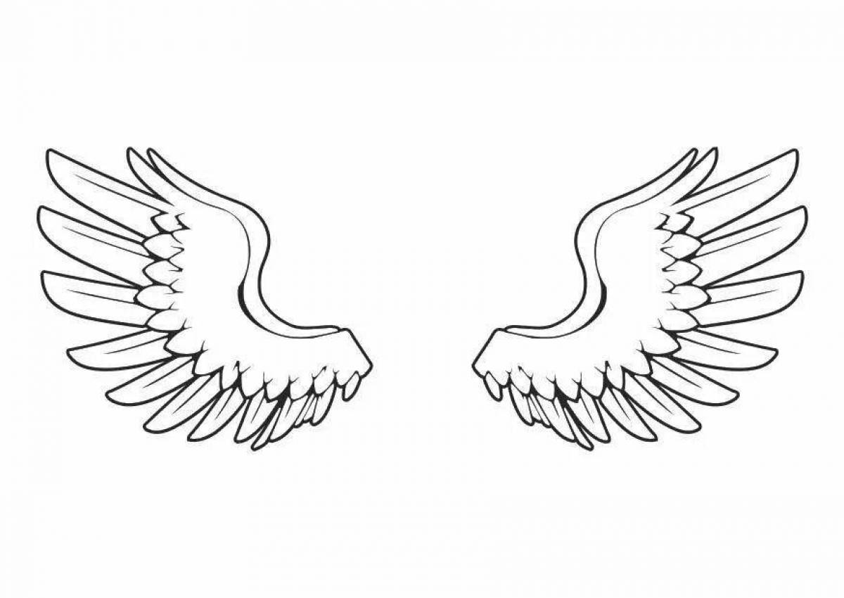 Divine angel wings coloring page