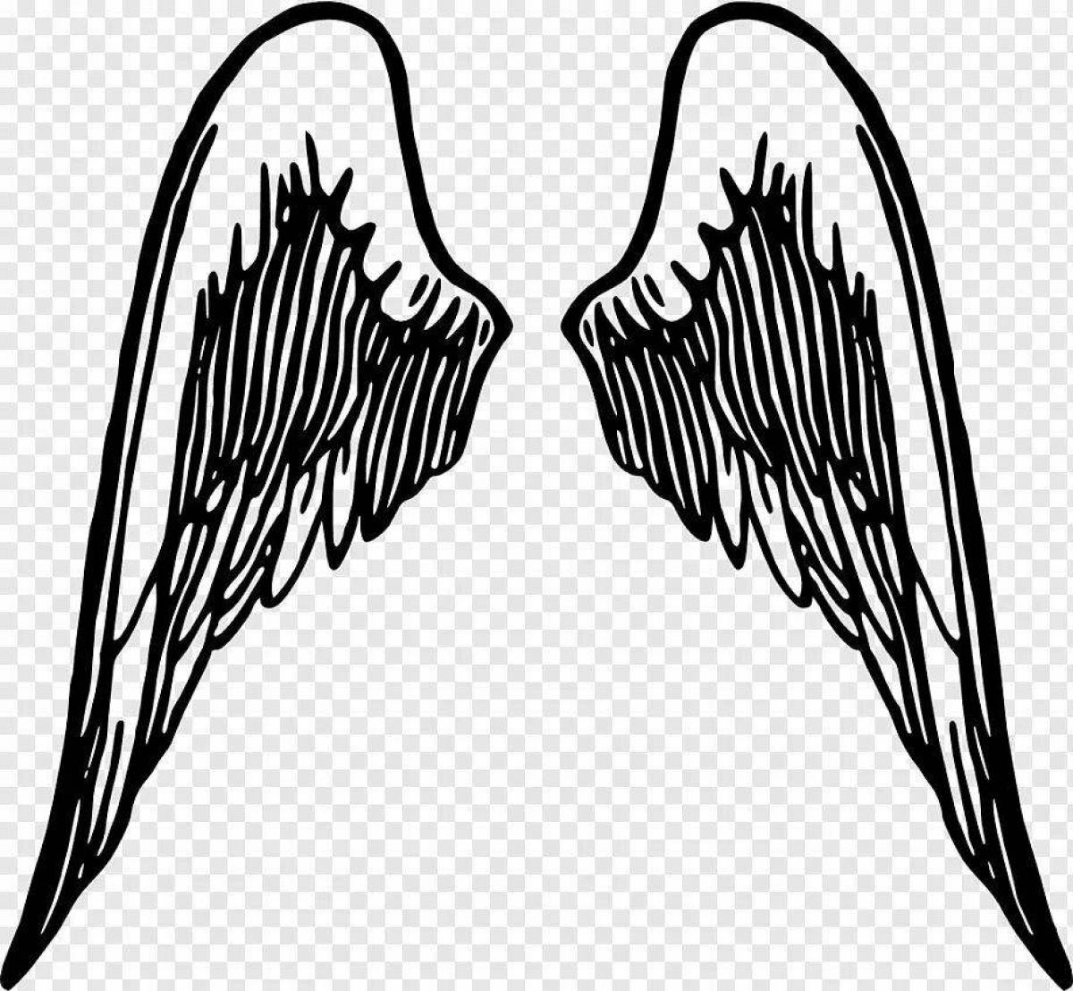 Изысканная раскраска крылья ангела