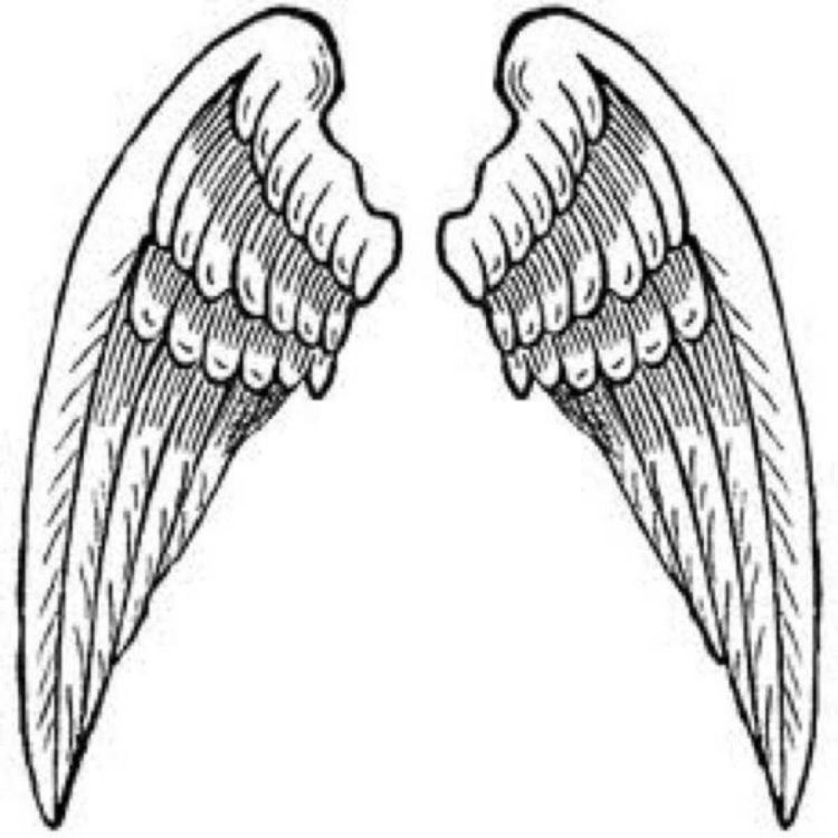Awesome angel wings coloring page