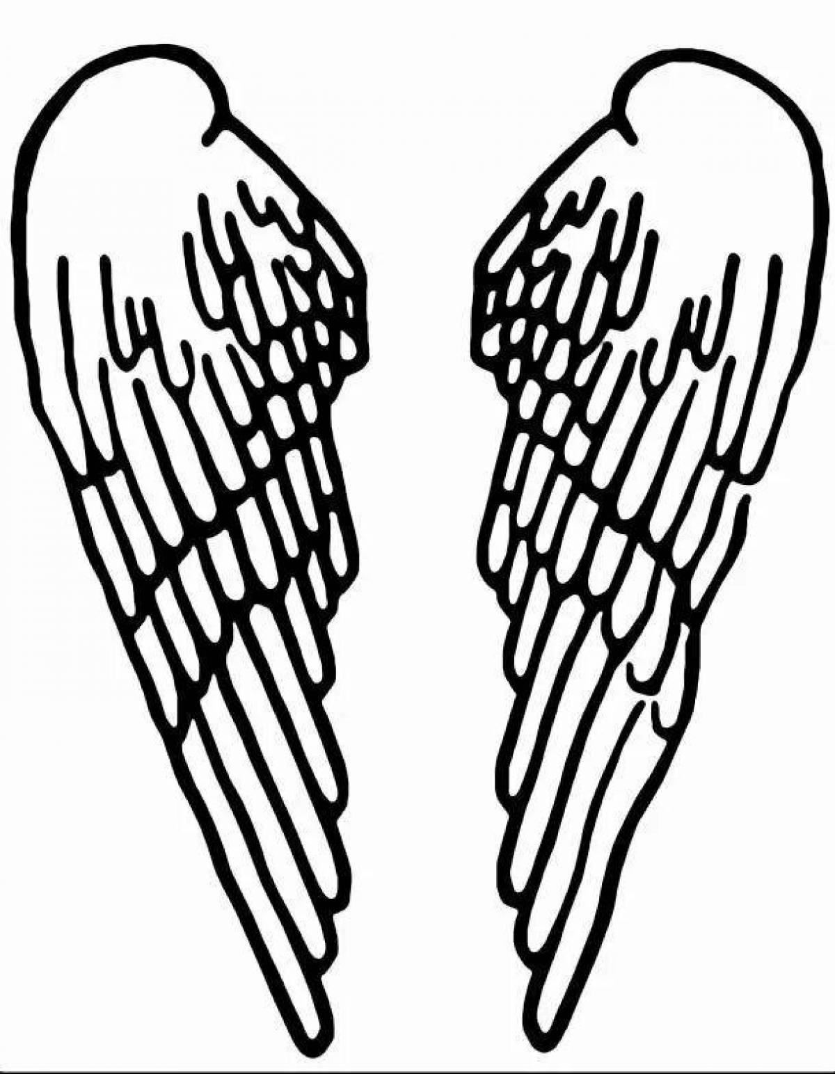 Adorable angel wings coloring page