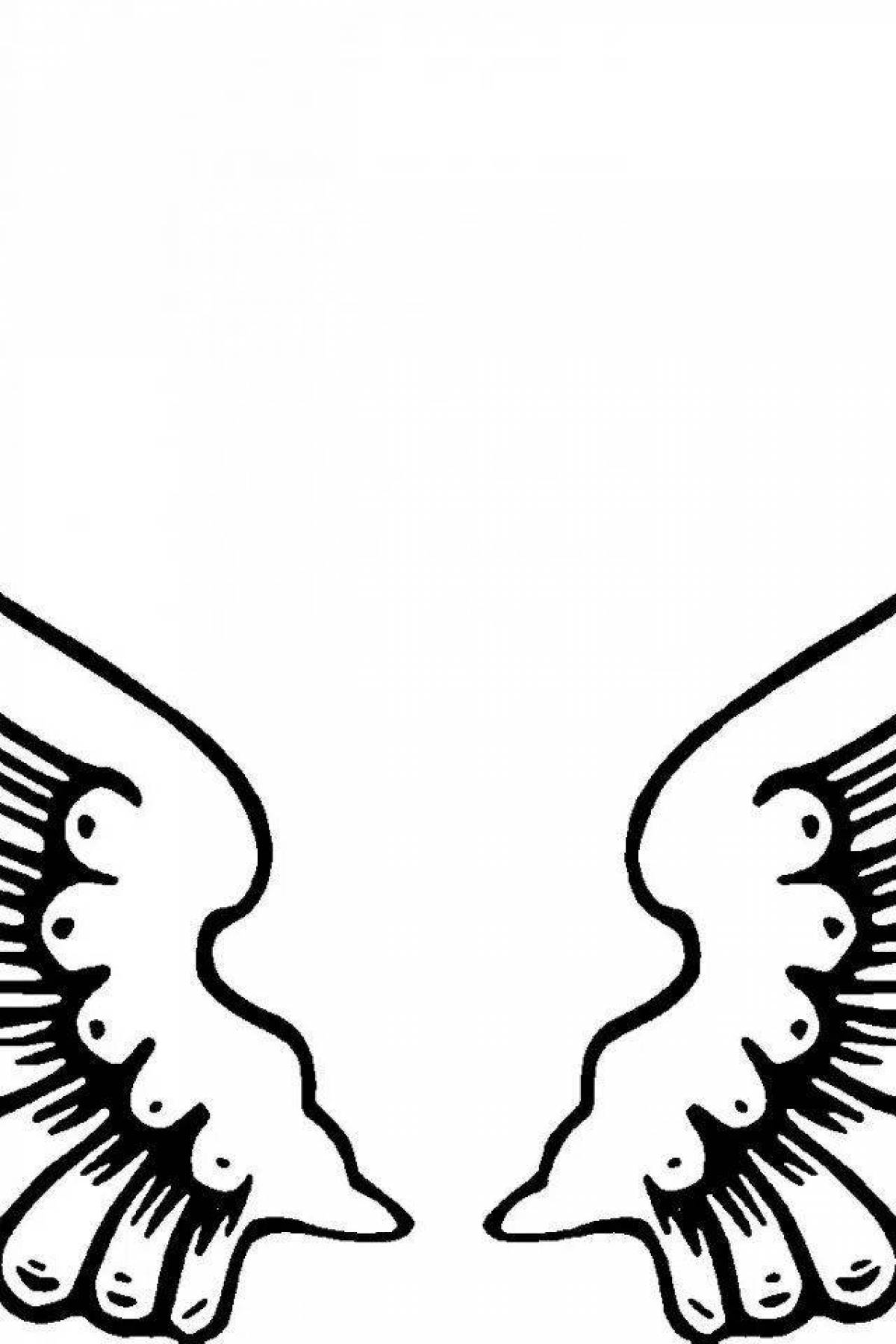 Coloring page elegant angel wings
