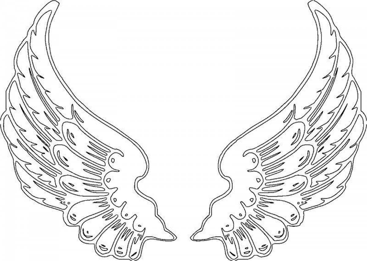 Flawless angel wings coloring page