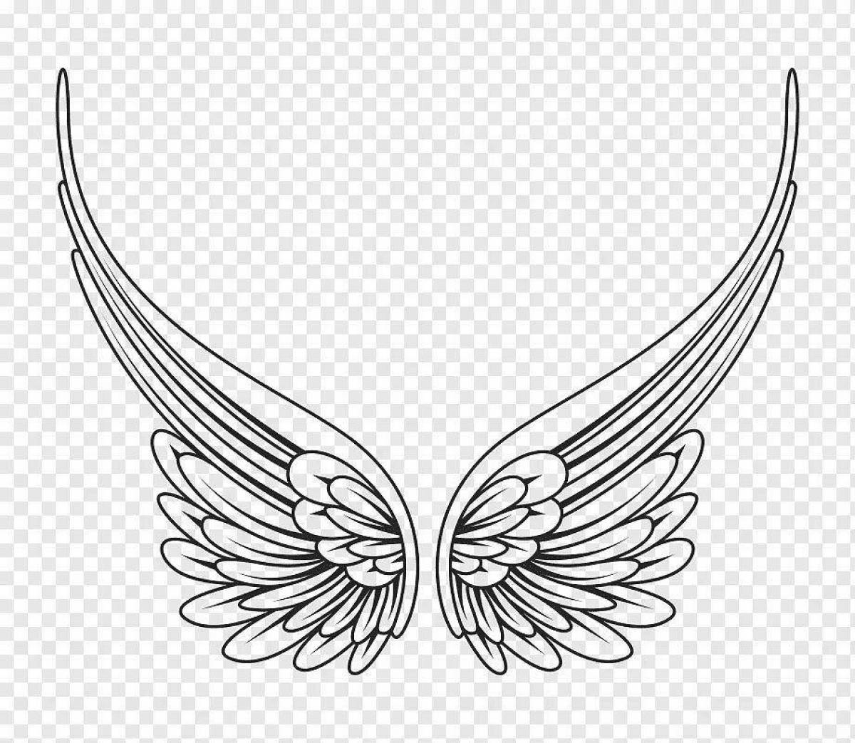 Яркие крылья ангела раскраски