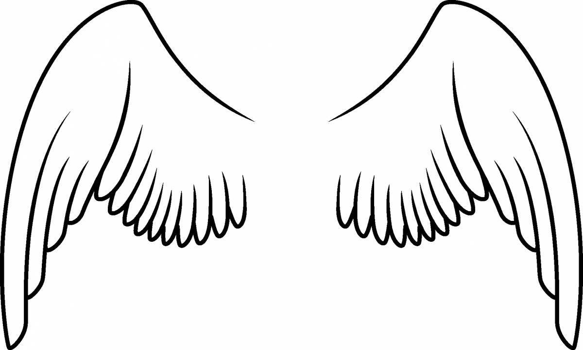 Colorful angel wings coloring book