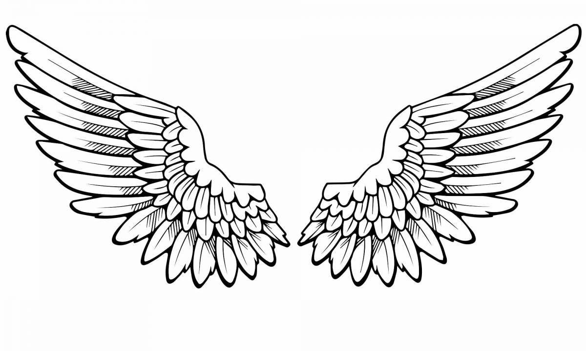 Восхитительные крылья ангела раскраски
