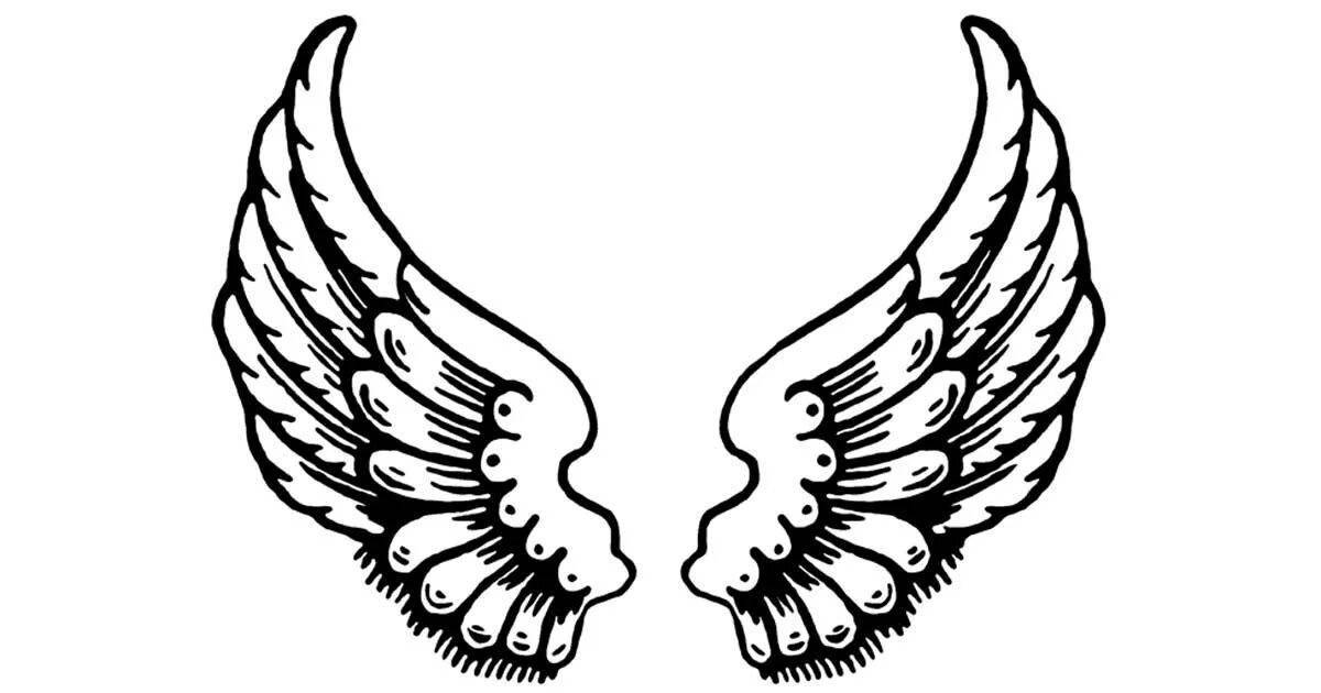 Great angel wings coloring page