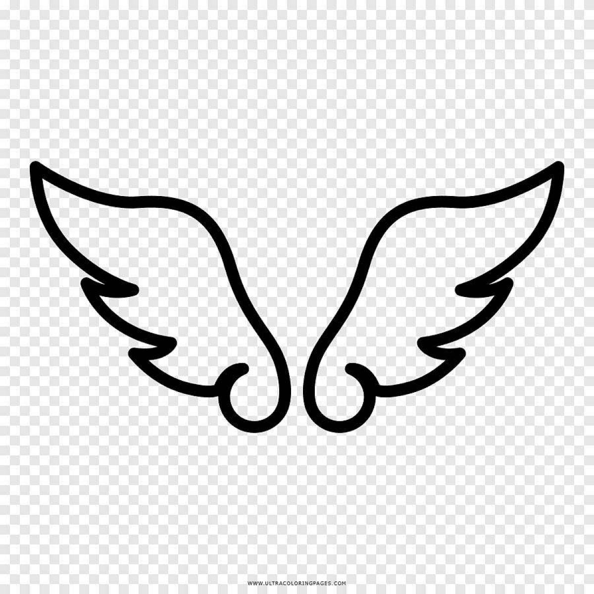 Раскраска роскошные крылья ангела