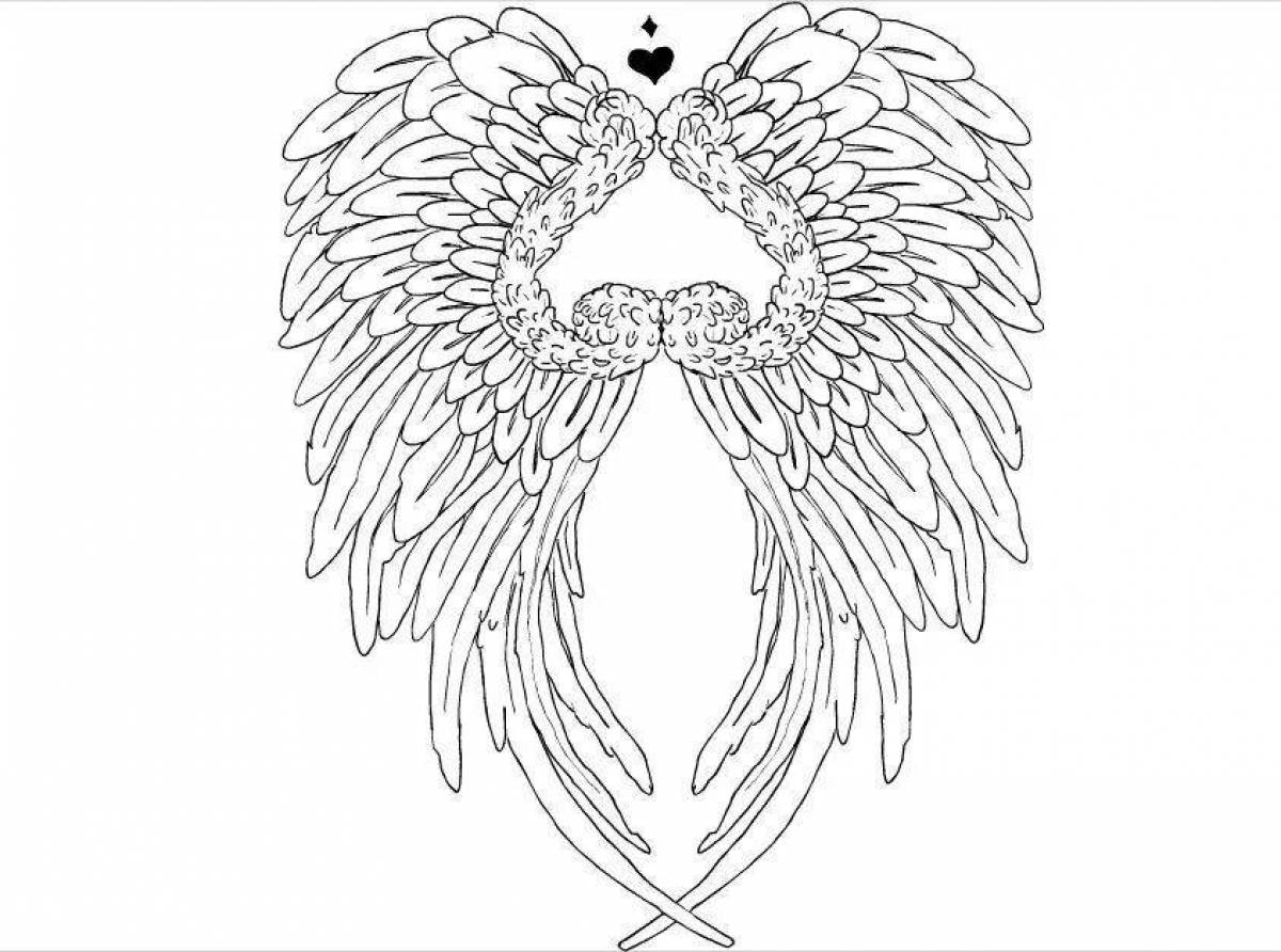Раскраска безмятежные крылья ангела