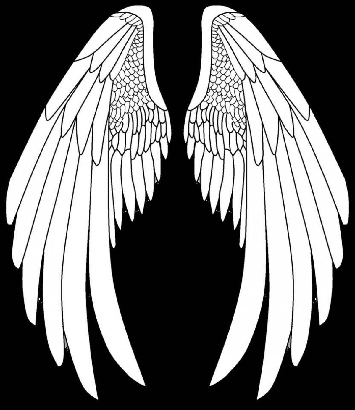 Раскраска крылья ангела